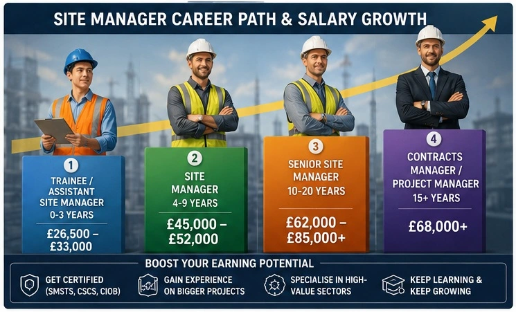 Site manager career progression and salary growth